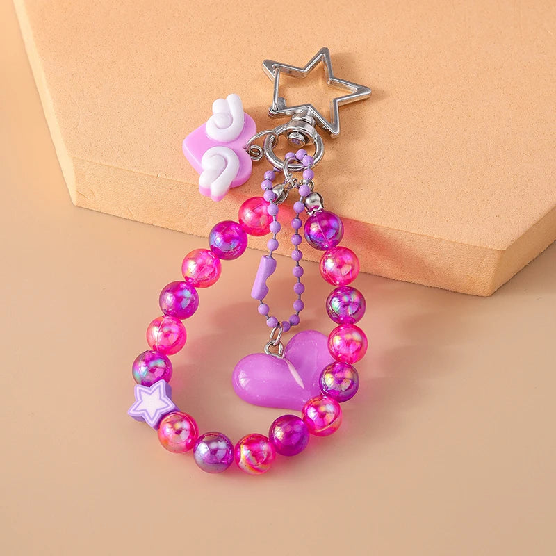 Handmade Beaded Bracelet Keychain