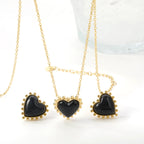 Vintage Heart Necklace & Earring Set