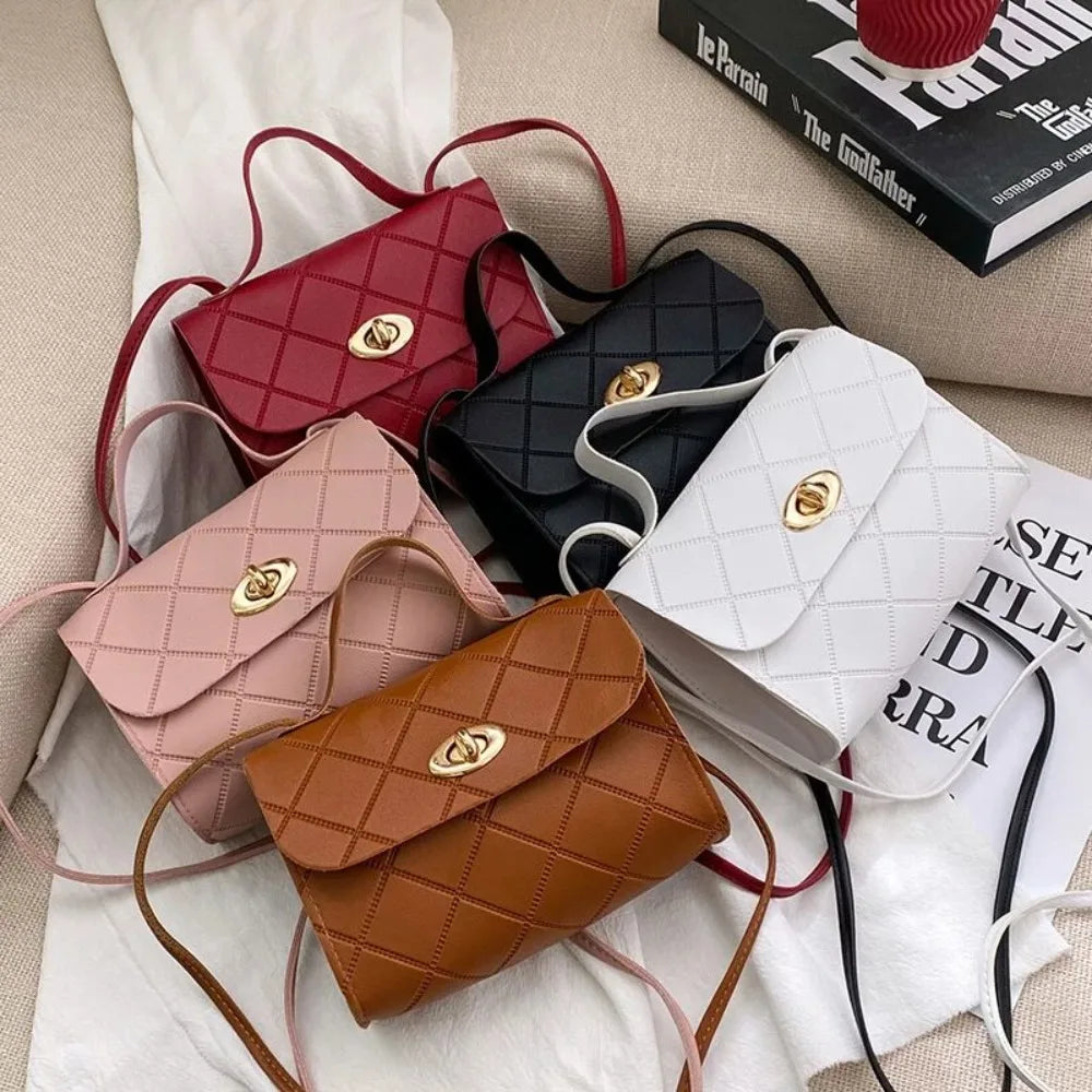 PU Leather Fold-Over Crossbody Bag