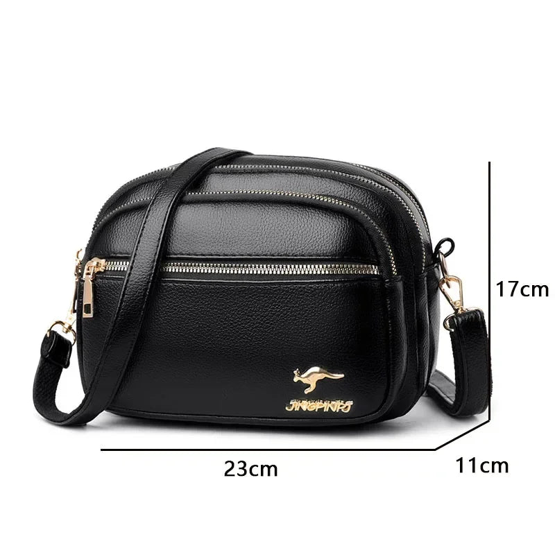 Multi-Pocket PU Shoulder Bag