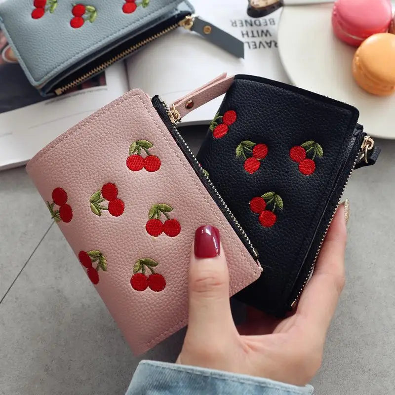 Vertical Buckle Cherry Wallet