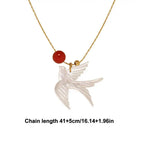 White Shell Swallow Pendant Necklace