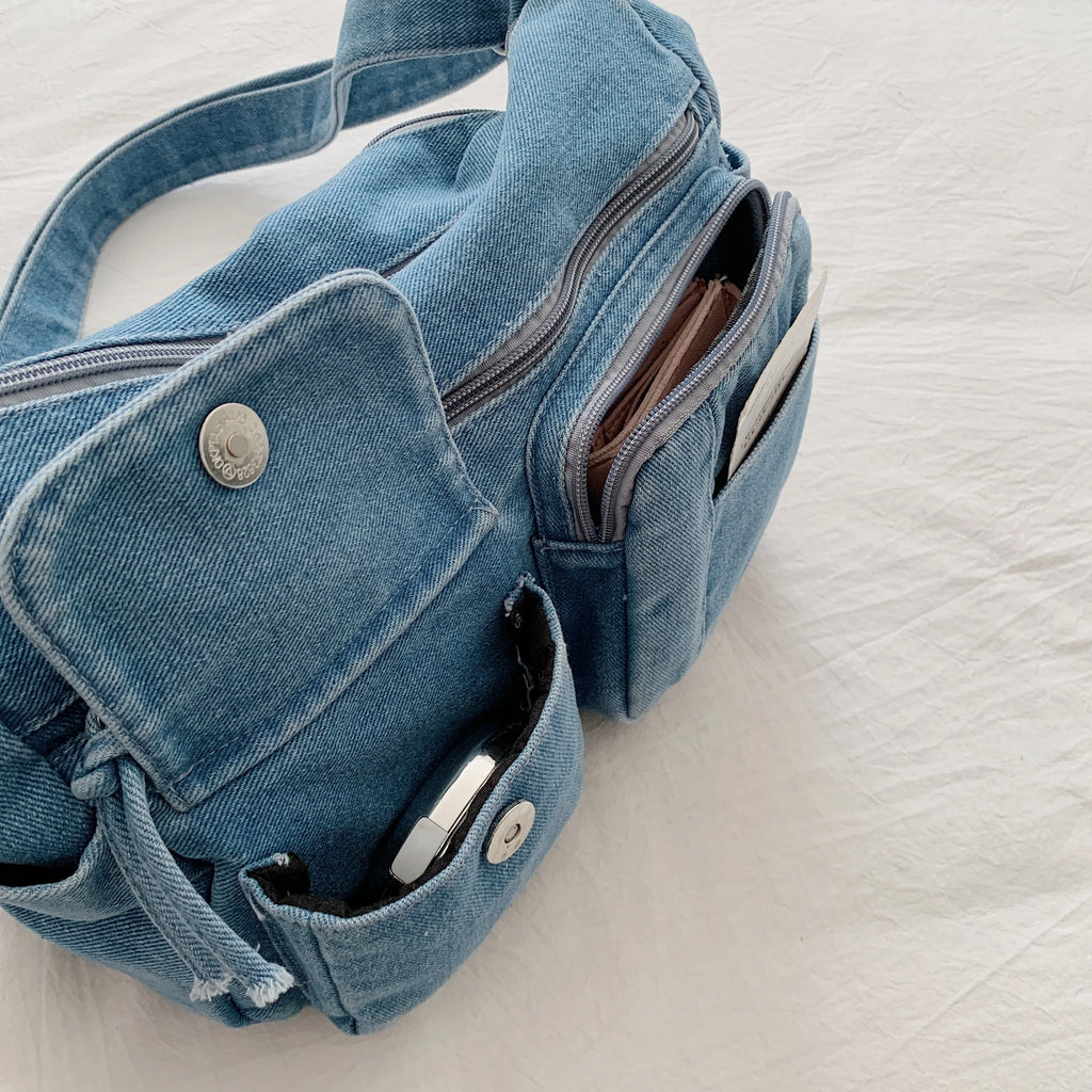 Y2K Aesthetic Washed Crossbody Purse