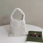 Hollow-Out Woven Shoulder Bag