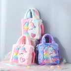Cartoon Embroidered Plush Crossbody Bag