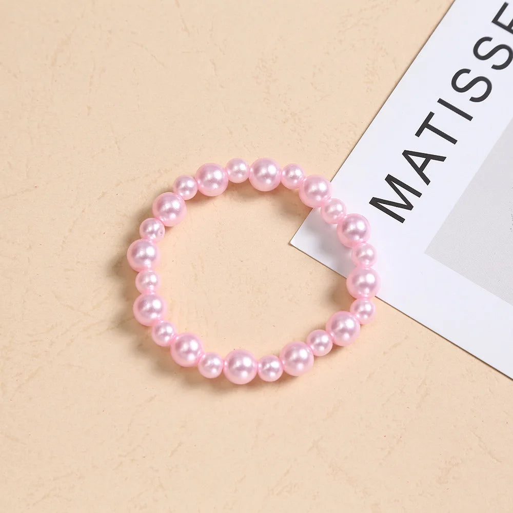Pink Imitation Pearl Bracelet