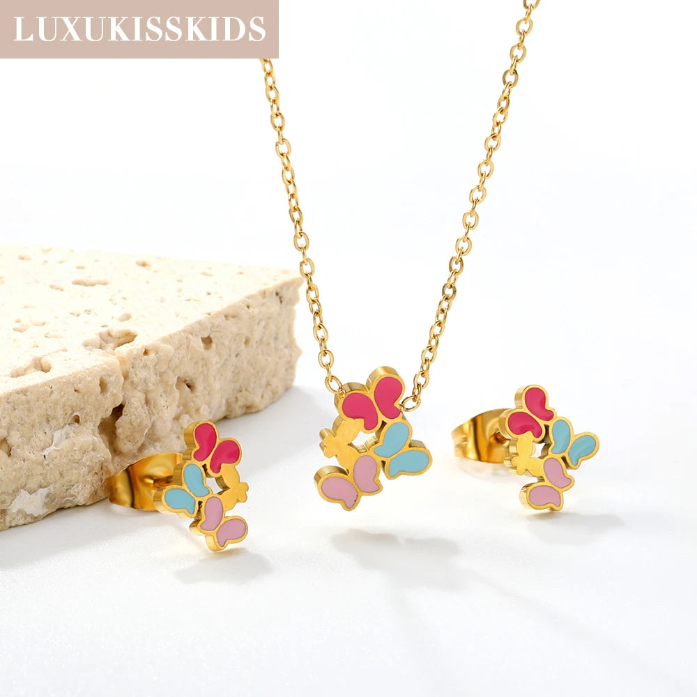 Unicorn Stainless Necklace & Earring Set