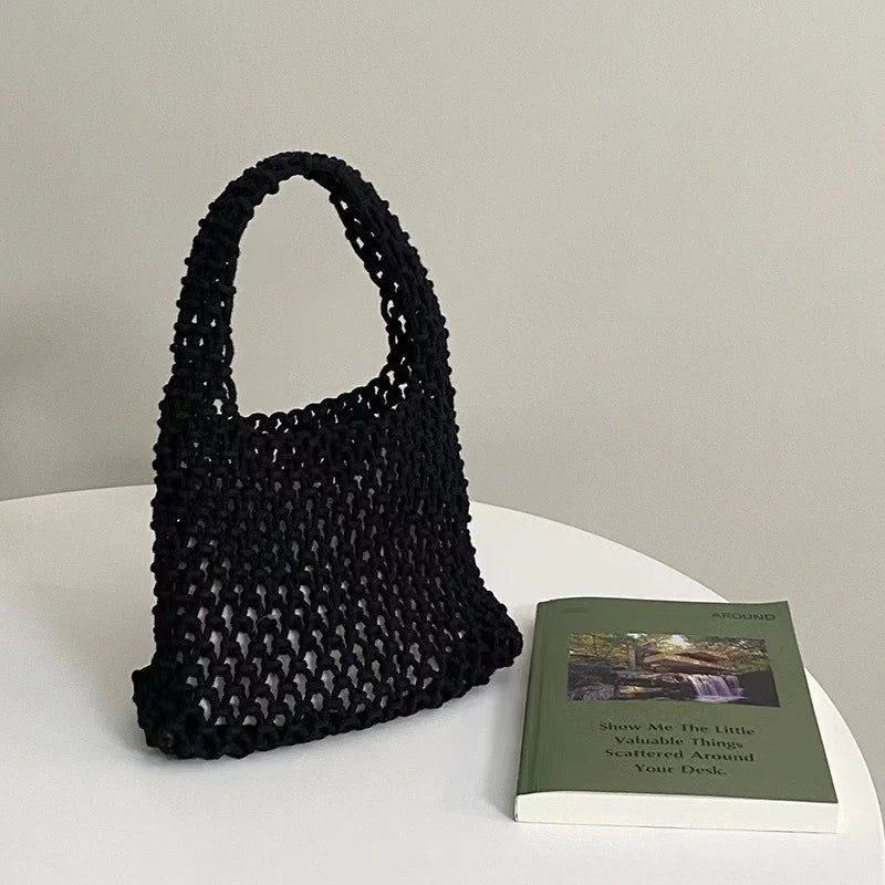 Hollow-Out Woven Shoulder Bag