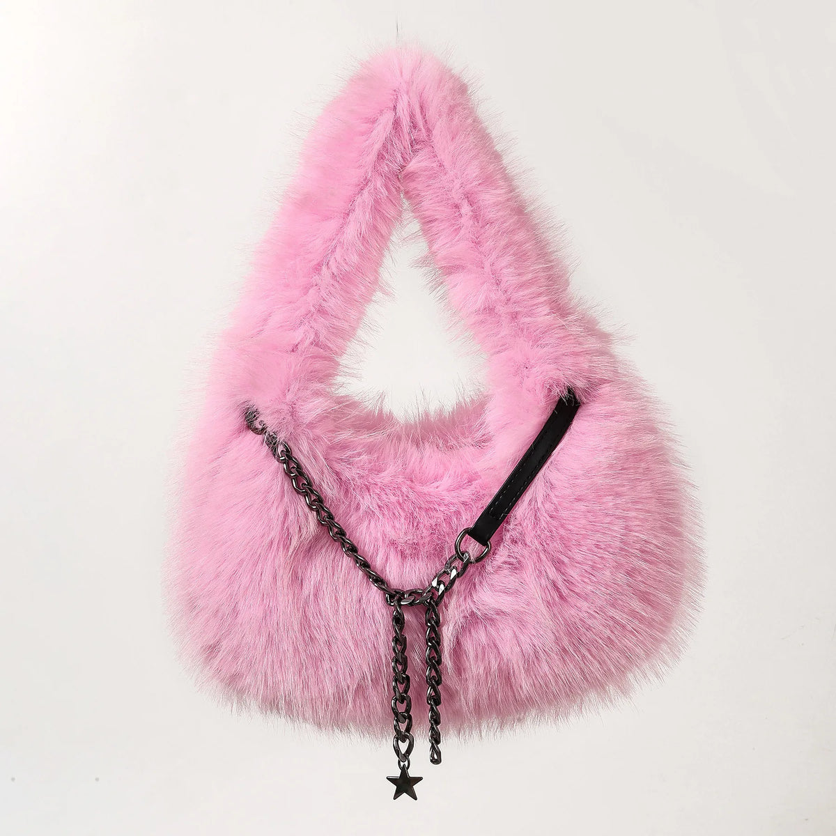 Faux Fur Chain Handbag