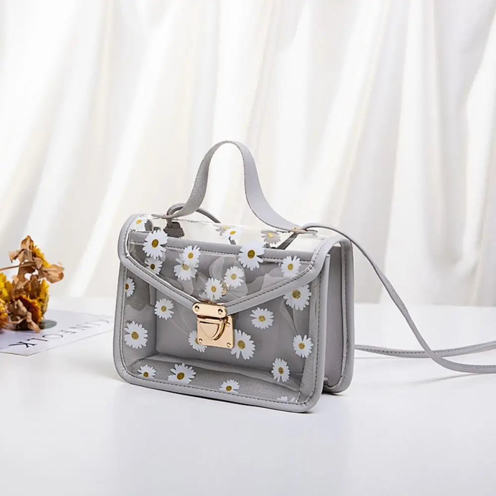 Transparent Daisy Pattern Tote Bag