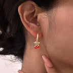 Cherry Zirconia Dangle Earrings