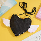 Sequin Heart Coin Shoulder Purse