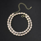 Dainty Oval Crystal Necklace