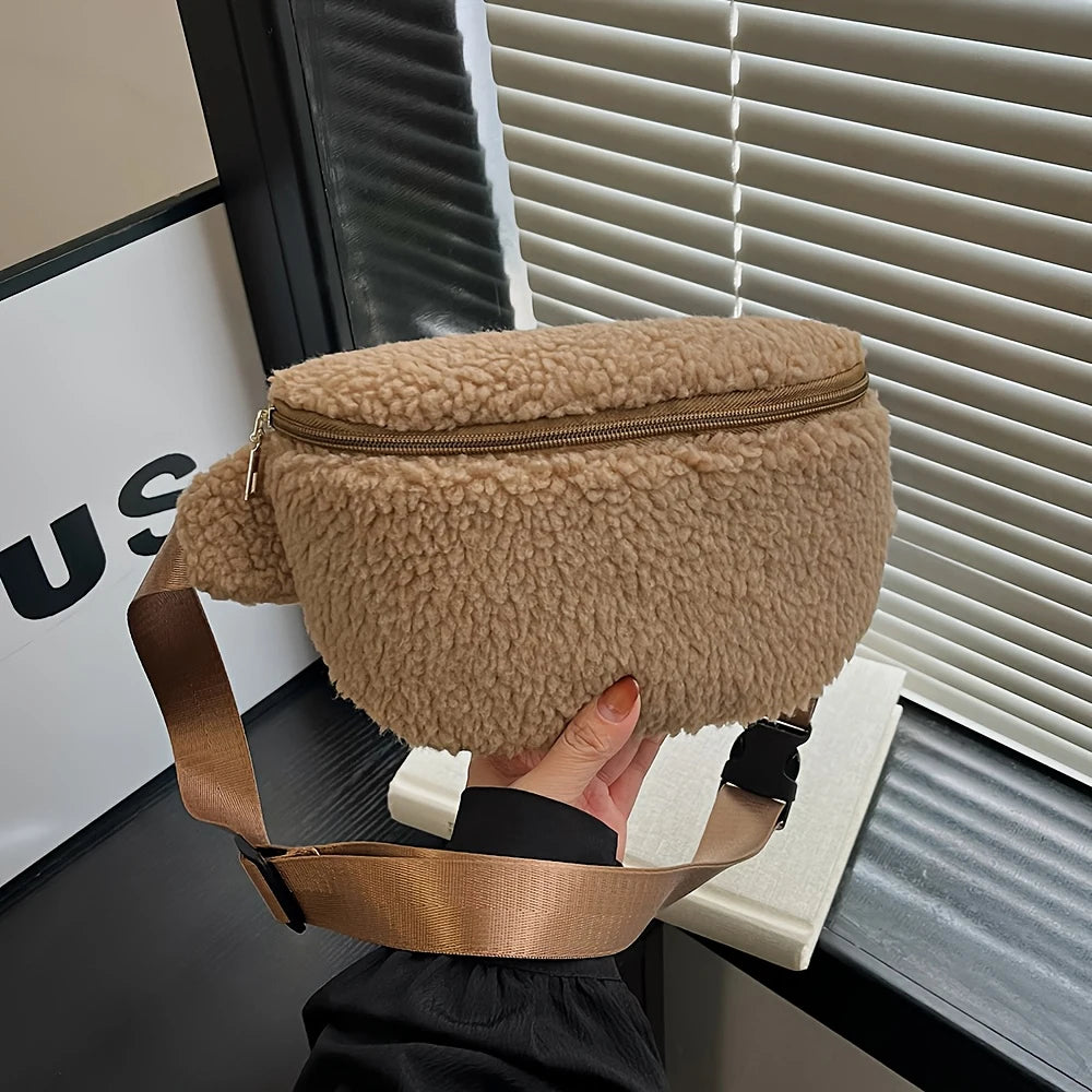 Lamb Wool Crossbody Chest Bag