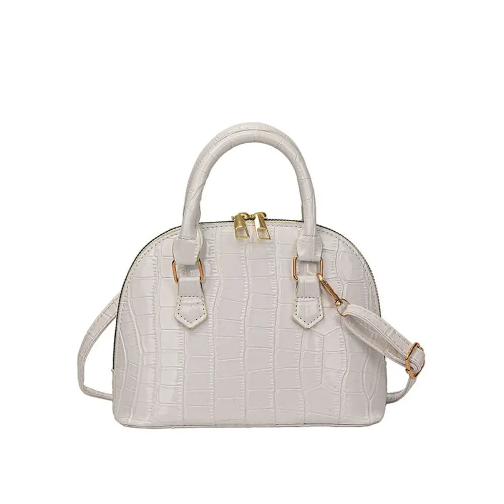 Crocodile-Pattern PU Shell Bag