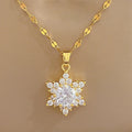 Golden Stainless Steel Pendant Necklace