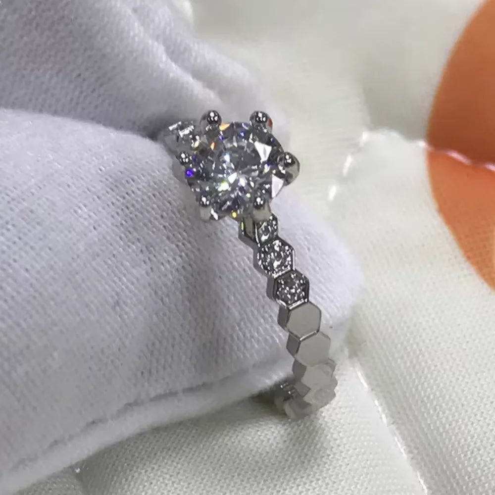 Silver Plated Hexagonal Ring