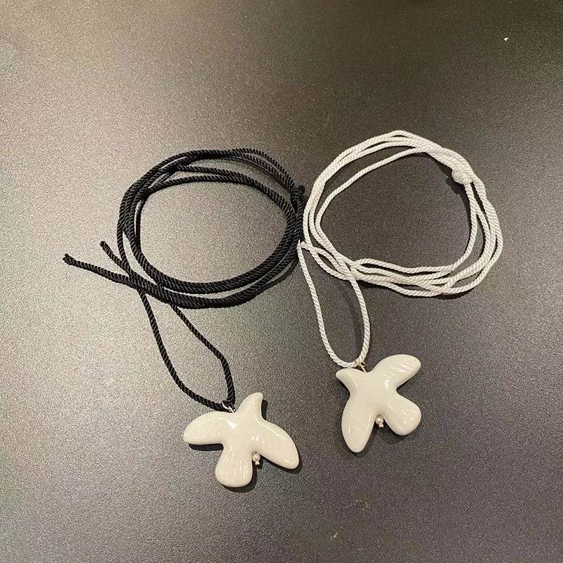 White Peace Dove Pendant Necklace