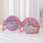 Sequined Round Letter Clutch Purse
