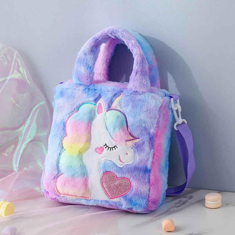 Plush Unicorn Tote Backpack