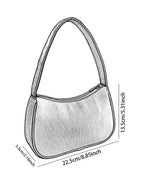 Corduroy Heart Print Hobo Bag