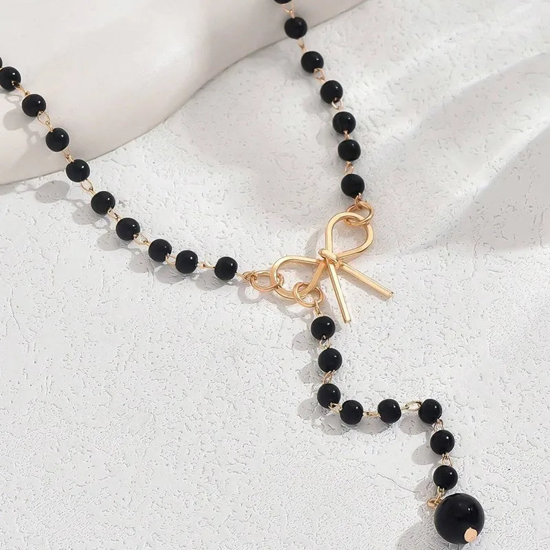 Imitation Pearl Tassel Necklace