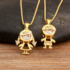 Son Daughter Zircon Pendant Necklace