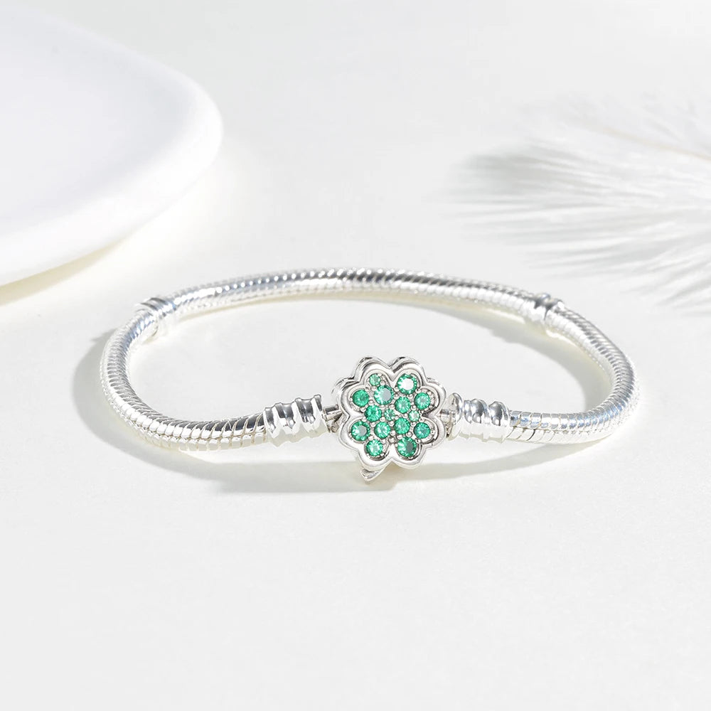 Sterling Silver Four-leaf Bracelet