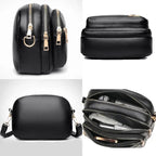 Multi-Pocket PU Shoulder Bag
