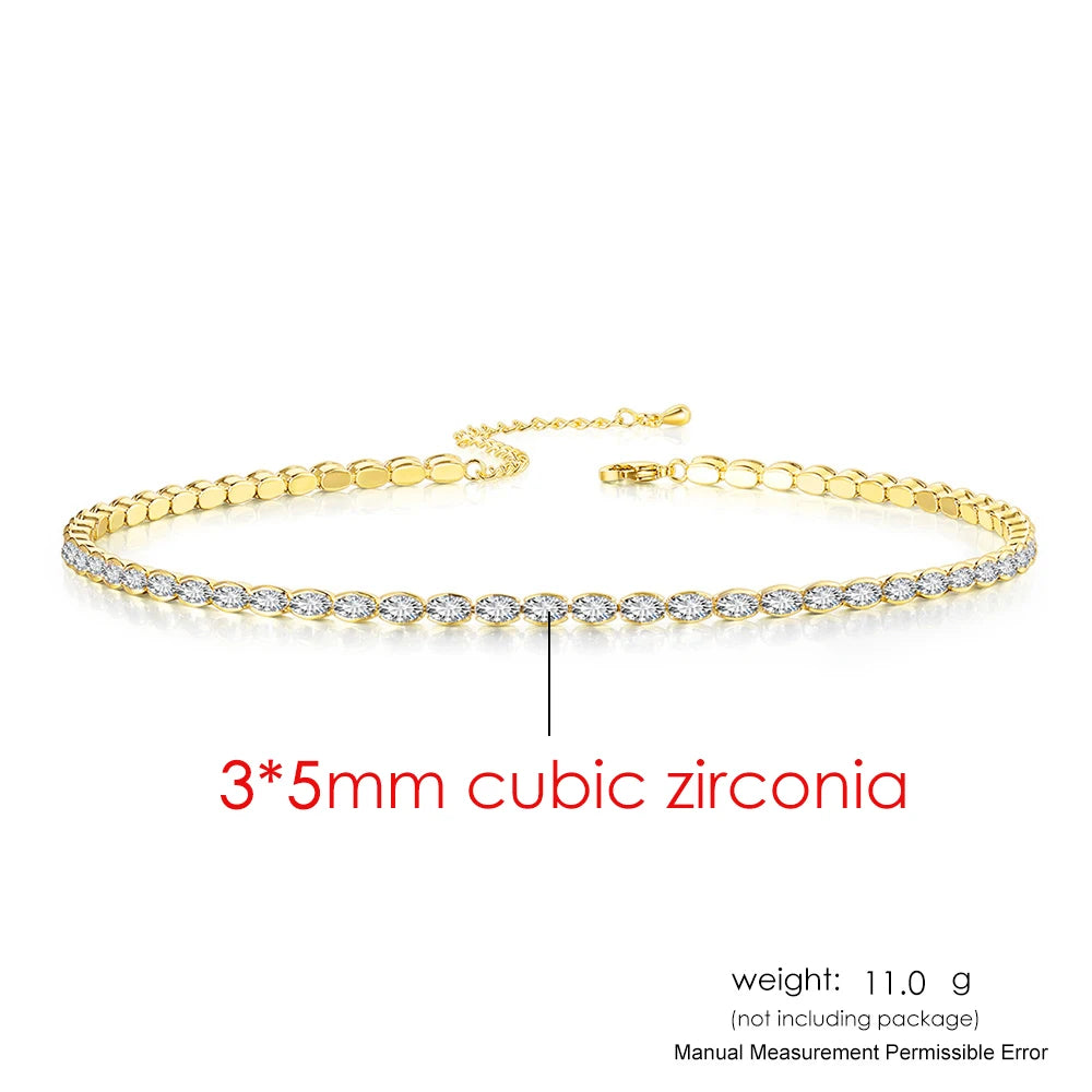 Dainty Oval Crystal Necklace