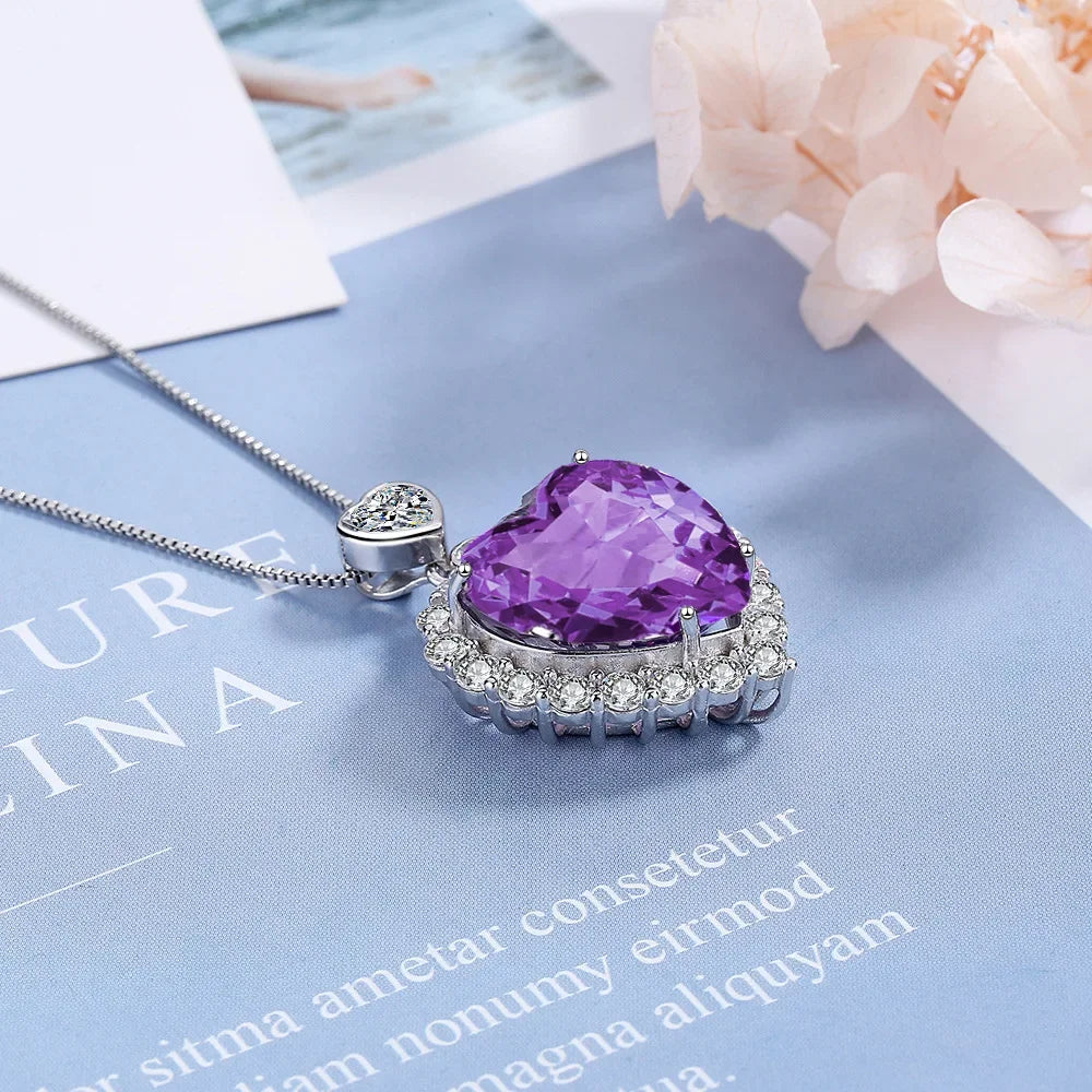 Sterling Silver Purple Pendant Necklace
