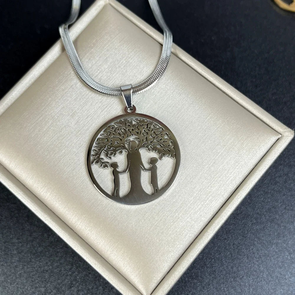 Tree Life Rhinestone Pendant Necklace