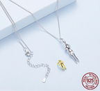 Sterling Silver Hug Pendant Necklace
