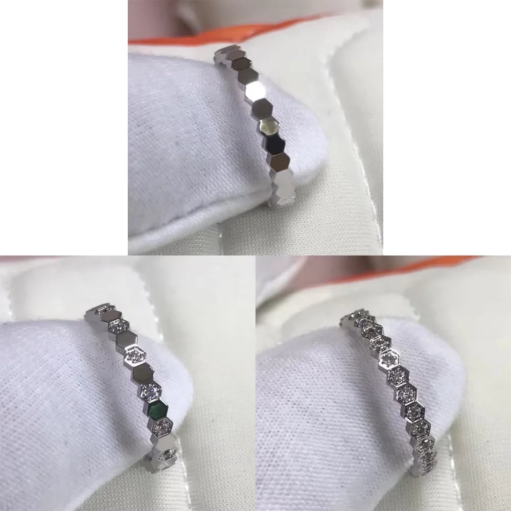 Silver Plated Hexagonal Ring