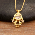 Son Daughter Zircon Pendant Necklace