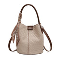 Woven-Effect PU Bucket Bag