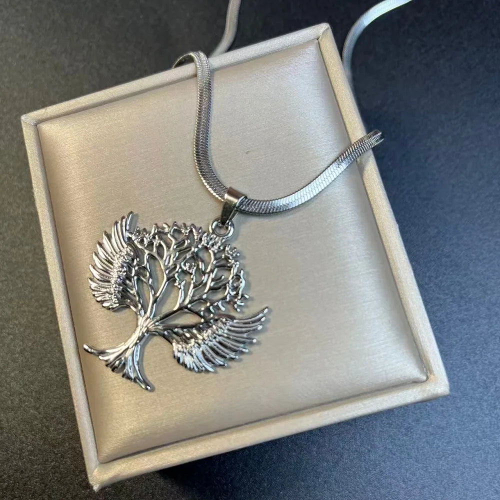 Tree Life Rhinestone Pendant Necklace