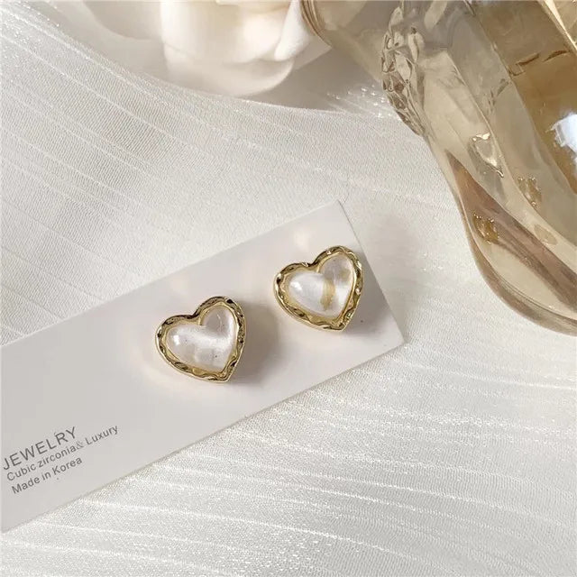 Zircon Black Love Earrings