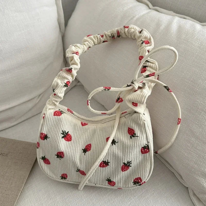 Corduroy Half-Moon Shoulder Bag