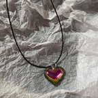 Red Heart Glass Pendant Necklace