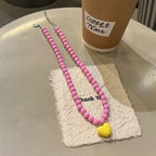Colorful Beads Resin Pendant Necklace