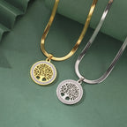 Tree Life Rhinestone Pendant Necklace