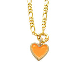 Copper Zircon Colorful Pendant Necklace