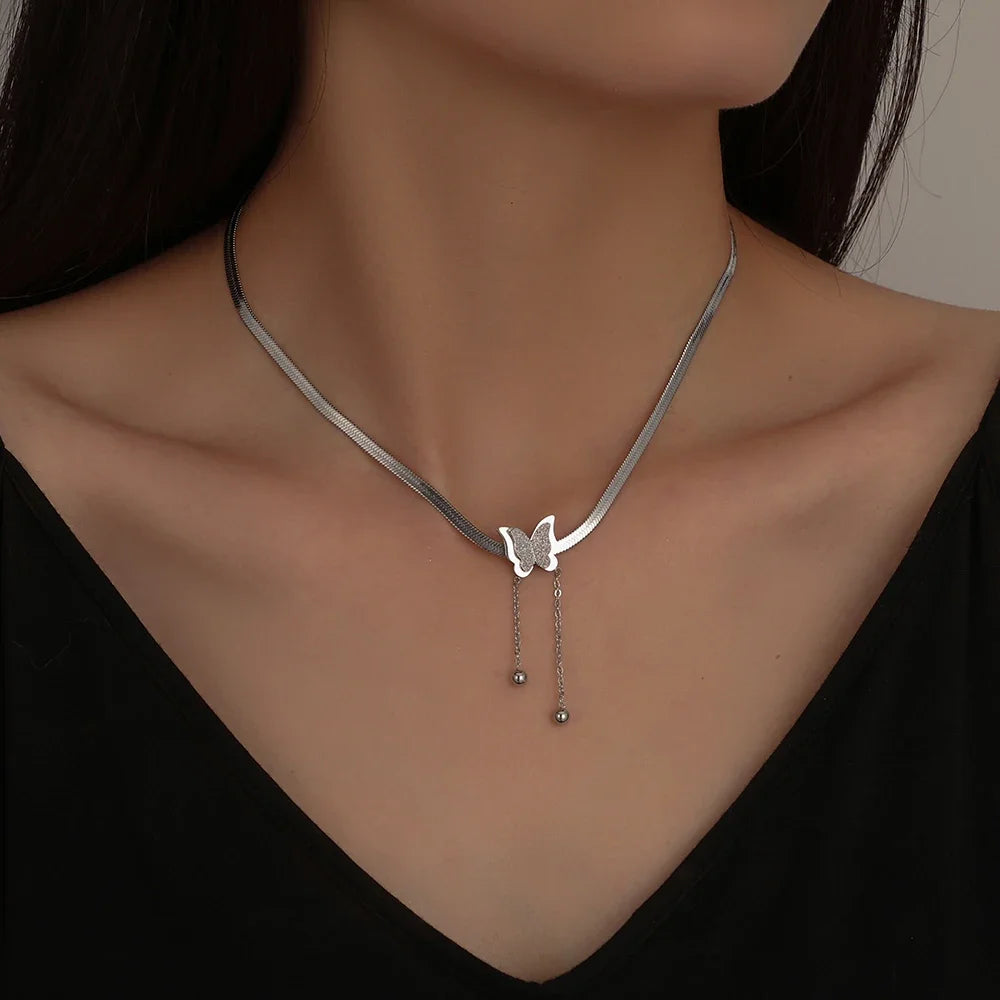 Stainless Steel Peach Pendant Necklace