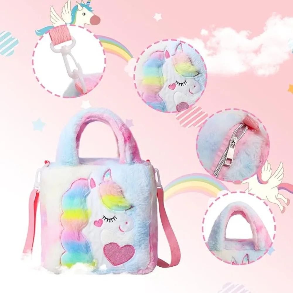 Plush Unicorn Tote Backpack
