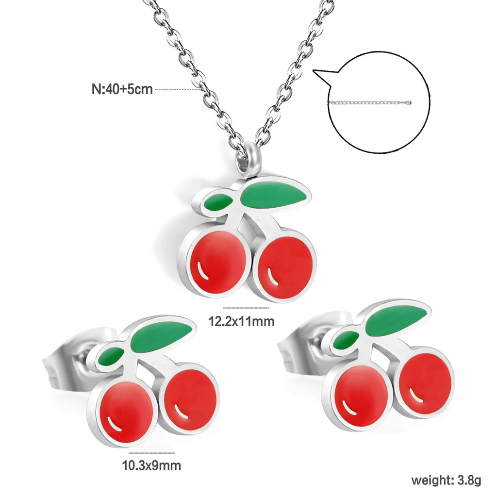 Unicorn Stainless Necklace & Earring Set
