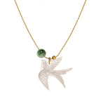 White Shell Swallow Pendant Necklace