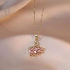 Full Crystal Pink Pendant Necklace