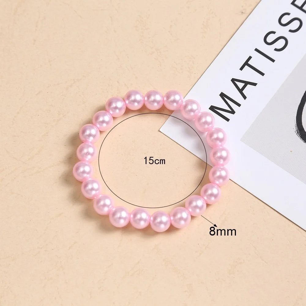 Pink Imitation Pearl Bracelet
