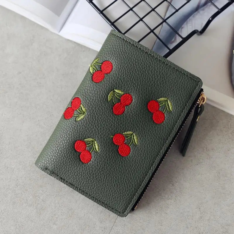 Vertical Buckle Cherry Wallet